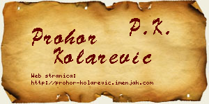 Prohor Kolarević vizit kartica